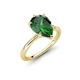 4 - Solina 1.83 ctw Pear Shape Created Emerald accented Lab Grown Diamond Hidden Halo Women Engagement Ring 