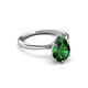 3 - Solina 1.83 ctw Pear Shape Created Emerald accented Lab Grown Diamond Hidden Halo Women Engagement Ring 