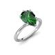 4 - Solina 1.83 ctw Pear Shape Created Emerald accented Lab Grown Diamond Hidden Halo Women Engagement Ring 