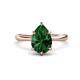 1 - Solina 1.83 ctw Pear Shape Created Emerald accented Lab Grown Diamond Hidden Halo Women Engagement Ring 
