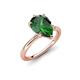 4 - Solina 1.83 ctw Pear Shape Created Emerald accented Lab Grown Diamond Hidden Halo Women Engagement Ring 