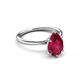 3 - Solina 2.38 ctw Pear Shape Created Ruby accented Lab Grown Diamond Hidden Halo Women Engagement Ring 