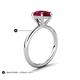 5 - Solina 2.38 ctw Pear Shape Created Ruby accented Lab Grown Diamond Hidden Halo Women Engagement Ring 