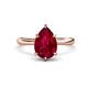 1 - Solina 2.38 ctw Pear Shape Created Ruby accented Lab Grown Diamond Hidden Halo Women Engagement Ring 