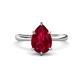 1 - Solina 2.38 ctw Pear Shape Created Ruby accented Lab Grown Diamond Hidden Halo Women Engagement Ring 