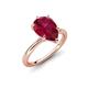 4 - Solina 2.38 ctw Pear Shape Created Ruby accented Lab Grown Diamond Hidden Halo Women Engagement Ring 