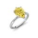 4 - Solina 2.58 ctw Pear Shape Created Yellow Sapphire accented Lab Grown Diamond Hidden Halo Women Engagement Ring 
