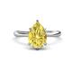 1 - Solina 2.58 ctw Pear Shape Created Yellow Sapphire accented Lab Grown Diamond Hidden Halo Women Engagement Ring 