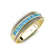 4 - Zaid 0.45 ctw Round Blue Topaz Two Toned and High Polished Edges Men Wedding Band (8 mm) 