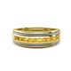 1 - Zaid 0.35 ctw Round Citrine Two Toned and High Polished Edges Men Wedding Band (8 mm) 