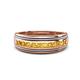 1 - Zaid 0.35 ctw Round Citrine Two Toned and High Polished Edges Men Wedding Band (8 mm) 