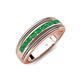 4 - Zaid 0.35 ctw Round Emerald Two Toned and High Polished Edges Men Wedding Band (8 mm) 