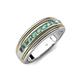 4 - Zaid 0.63 ctw Round Lab Created Alexandrite Two Toned and High Polished Edges Men Wedding Band (8 mm) 