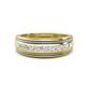 1 - Zaid 0.55 ctw Round Natural Diamond Two Toned and High Polished Edges Men Wedding Band (8 mm) 