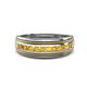 1 - Zaid 0.35 ctw Round Citrine Two Toned and High Polished Edges Men Wedding Band (8 mm) 