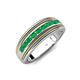 4 - Zaid 0.35 ctw Round Emerald Two Toned and High Polished Edges Men Wedding Band (8 mm) 