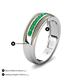 5 - Zaid 0.35 ctw Round Emerald Two Toned and High Polished Edges Men Wedding Band (8 mm) 