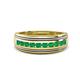 1 - Zaid 0.35 ctw Round Emerald Two Toned and High Polished Edges Men Wedding Band (8 mm) 