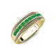 4 - Zaid 0.35 ctw Round Emerald Two Toned and High Polished Edges Men Wedding Band (8 mm) 