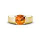 1 - Jude 1.35 ct Cushion Checkerboard Cut Citrine Solitaire Men Wedding Band (7 mm) 
