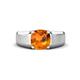 1 - Jude 1.35 ct Cushion Checkerboard Cut Citrine Solitaire Men Wedding Band (7 mm) 