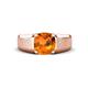 1 - Jude 1.35 ct Cushion Checkerboard Cut Citrine Solitaire Men Wedding Band (7 mm) 