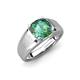 3 - Jude 2.00 ct Cushion Shape Created Alexandrite Solitaire Men Wedding Band (7 mm) 