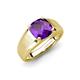 3 - Jude 1.45 ct Cushion Checkerboard Cut Amethyst Solitaire Men Wedding Band (7 mm) 