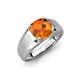3 - Jude 1.35 ct Cushion Checkerboard Cut Citrine Solitaire Men Wedding Band (7 mm) 