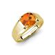 3 - Jude 1.35 ct Cushion Checkerboard Cut Citrine Solitaire Men Wedding Band (7 mm) 