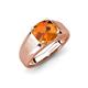 3 - Jude 1.35 ct Cushion Checkerboard Cut Citrine Solitaire Men Wedding Band (7 mm) 