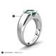 5 - Jude 2.00 ct Cushion Shape Created Alexandrite Solitaire Men Wedding Band (7 mm) 
