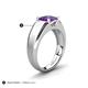 5 - Jude 1.45 ct Cushion Checkerboard Cut Amethyst Solitaire Men Wedding Band (7 mm) 