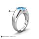 5 - Jude 1.80 ct Cushion Checkerboard Cut Blue Topaz Solitaire Men Wedding Band (7 mm) 