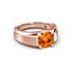 4 - Jude 1.35 ct Cushion Checkerboard Cut Citrine Solitaire Men Wedding Band (7 mm) 
