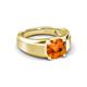 4 - Jude 1.35 ct Cushion Checkerboard Cut Citrine Solitaire Men Wedding Band (7 mm) 