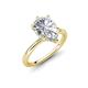 4 - Solina 2.18 ctw GIA Certified Pear Shape Natural Diamond accented Lab Grown Diamond Hidden Halo Women Engagement Ring 