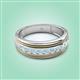 3 - Zaid 0.35 ctw Round Aquamarine Two Toned and High Polished Edges Men Wedding Band (8 mm) 