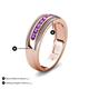 5 - Zaid 0.35 ctw Round Amethyst Two Toned and High Polished Edges Men Wedding Band (8 mm) 