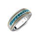 4 - Zaid 0.50 ctw Round Blue Diamond Two Toned and High Polished Edges Men Wedding Band (8 mm) 