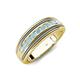 4 - Zaid 0.35 ctw Round Aquamarine Two Toned and High Polished Edges Men Wedding Band (8 mm) 