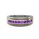 1 - Zaid 0.35 ctw Round Amethyst Two Toned and High Polished Edges Men Wedding Band (8 mm) 