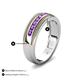 5 - Zaid 0.35 ctw Round Amethyst Two Toned and High Polished Edges Men Wedding Band (8 mm) 