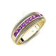 4 - Zaid 0.35 ctw Round Amethyst Two Toned and High Polished Edges Men Wedding Band (8 mm) 