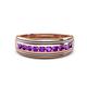 1 - Zaid 0.35 ctw Round Amethyst Two Toned and High Polished Edges Men Wedding Band (8 mm) 