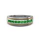 1 - Zaid 0.63 ctw Round Green Garnet Two Toned and High Polished Edges Men Wedding Band (8 mm) 
