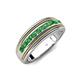 4 - Zaid 0.63 ctw Round Green Garnet Two Toned and High Polished Edges Men Wedding Band (8 mm) 
