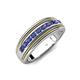 4 - Zaid 0.35 ctw Round Iolite Two Toned and High Polished Edges Men Wedding Band (8 mm) 