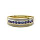 1 - Zaid 0.35 ctw Round Iolite Two Toned and High Polished Edges Men Wedding Band (8 mm) 