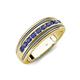 4 - Zaid 0.35 ctw Round Iolite Two Toned and High Polished Edges Men Wedding Band (8 mm) 